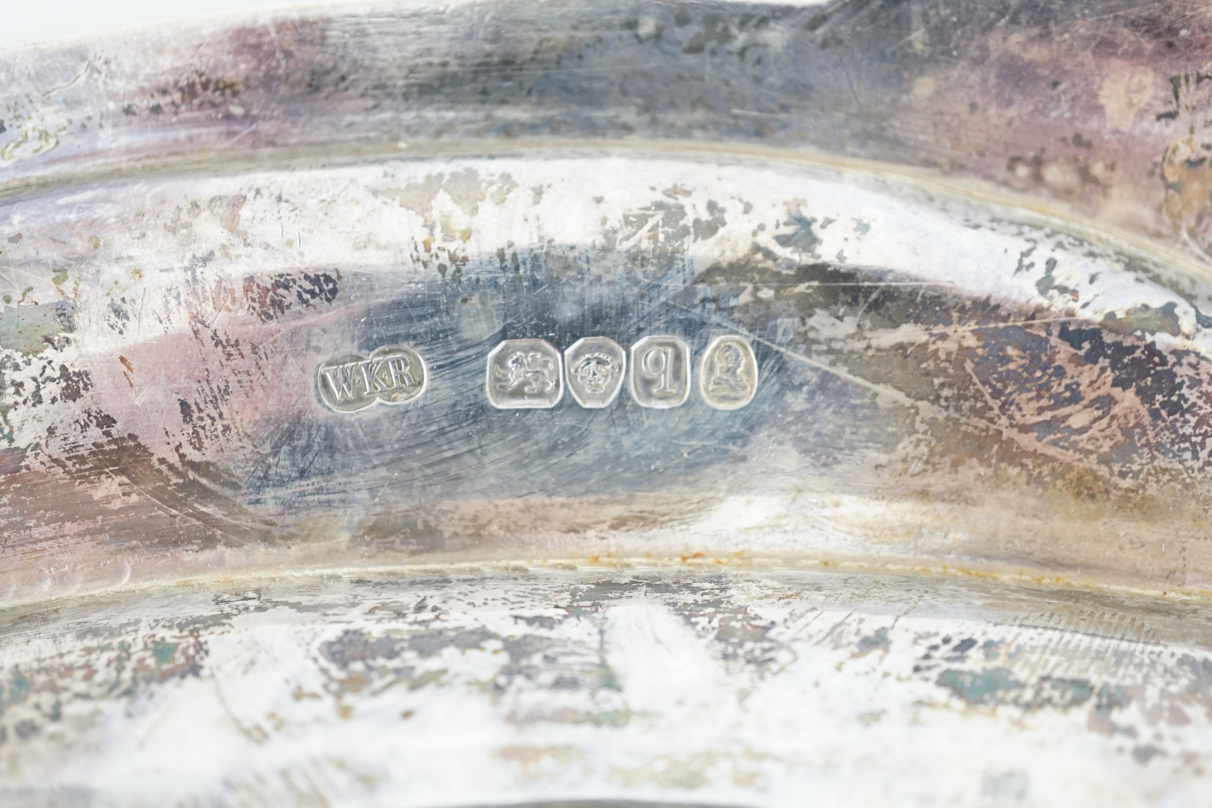 A William IV oval silver meat dish by William Kerr Reid